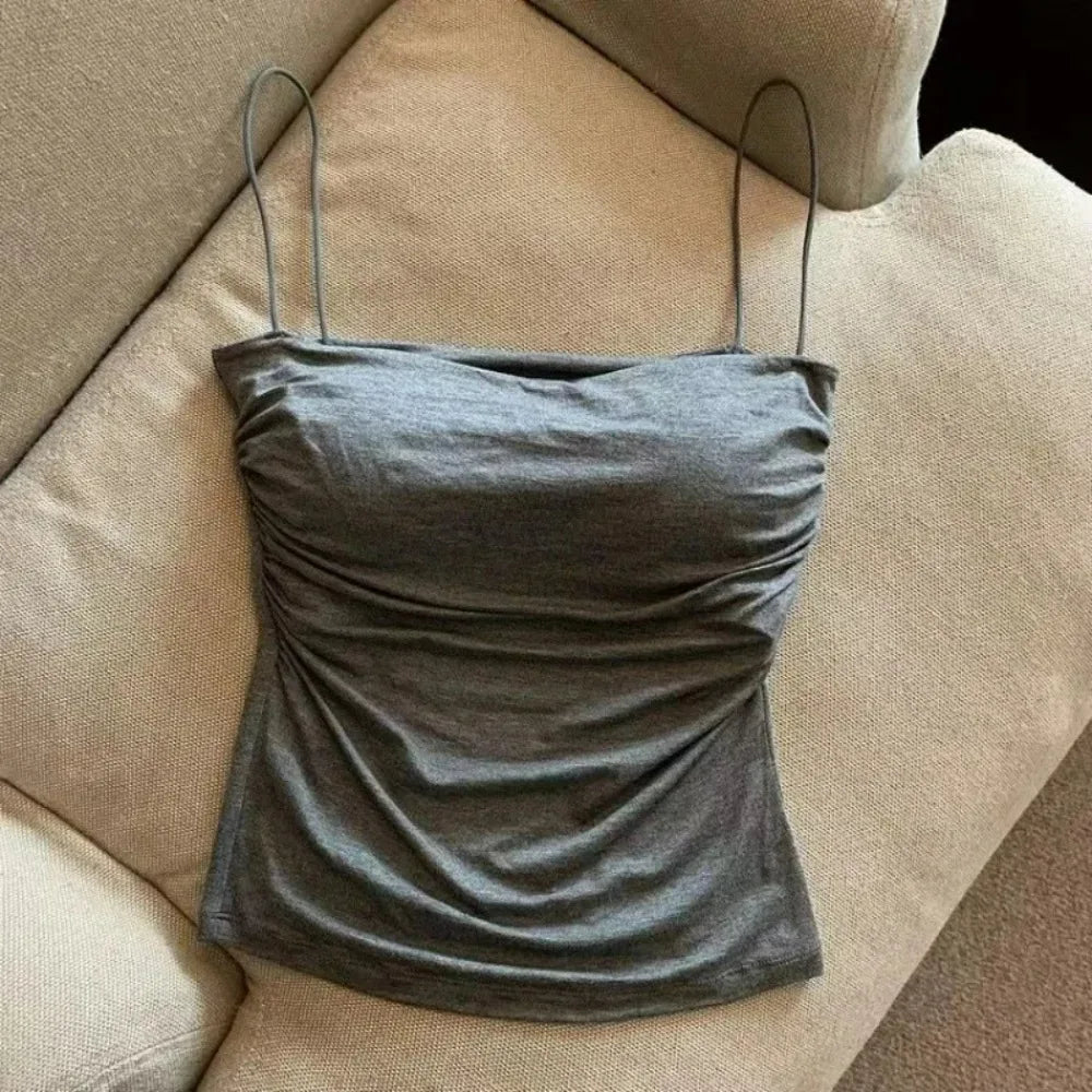 Dames Strak Tanktop met Dunne Bandjes – Basic Zomertop