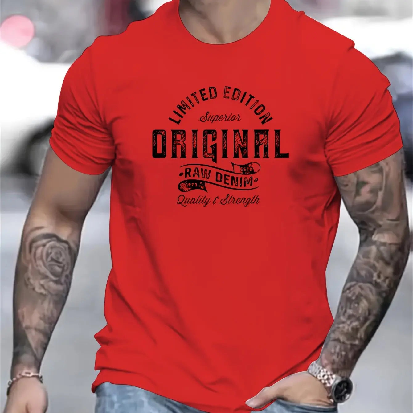 Heren Katoenen T-Shirt met Print – Casual Zomer