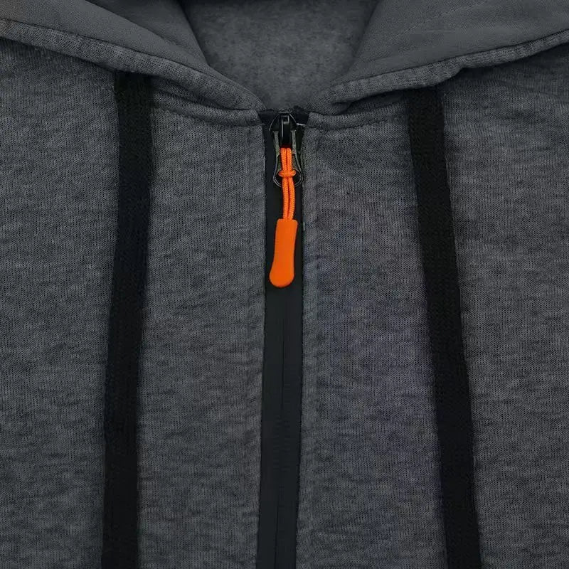 Heren fleece hoodie en broek in effen kleur, trendy sport- en vrijetijdskleding