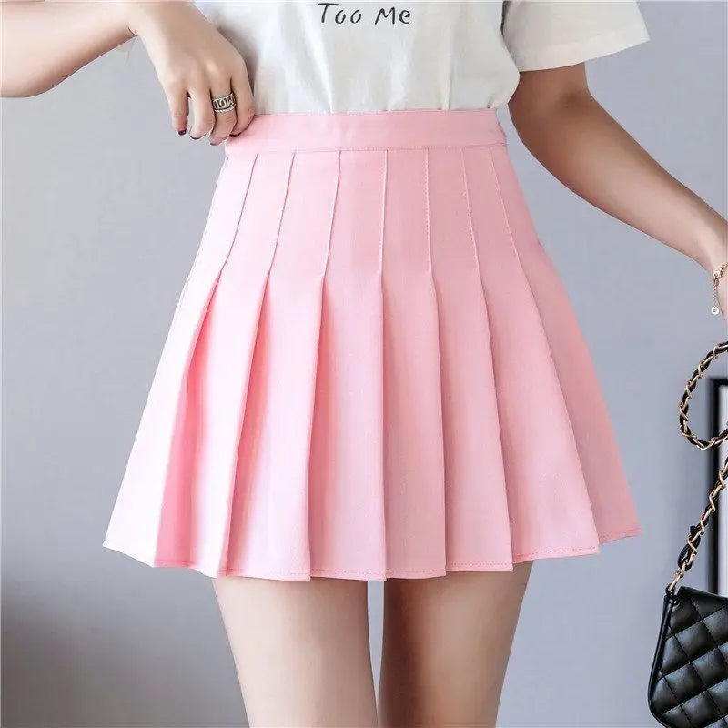 Dames High Waist A-Line Skort – Preppy Rokje met Shorts