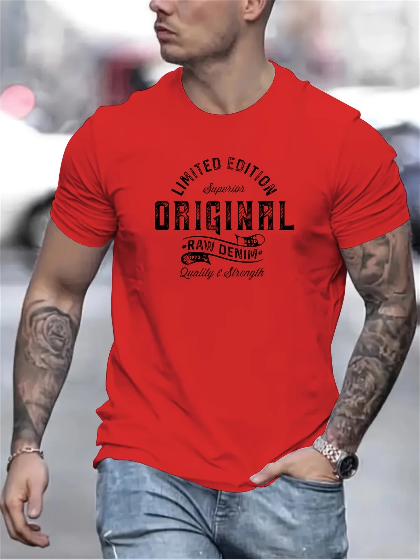 Heren Katoenen T-Shirt met Print – Casual Zomer