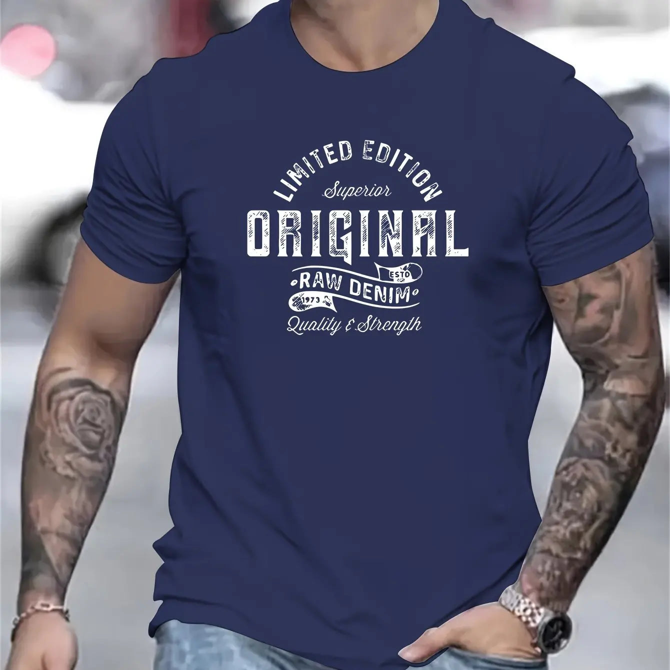 Heren Katoenen T-Shirt met Print – Casual Zomer