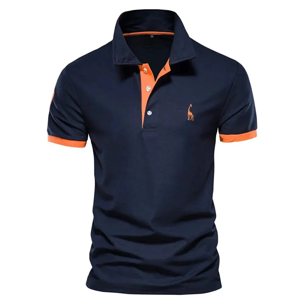 Heren Geborduurd Polo Shirt – Zomer Casual