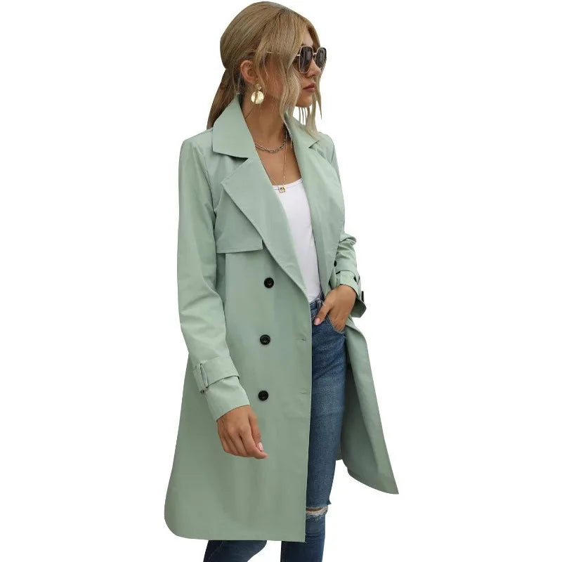 Casual Dames Trenchcoat – Losvallende Stijlvolle Jas | Herfst/Winter