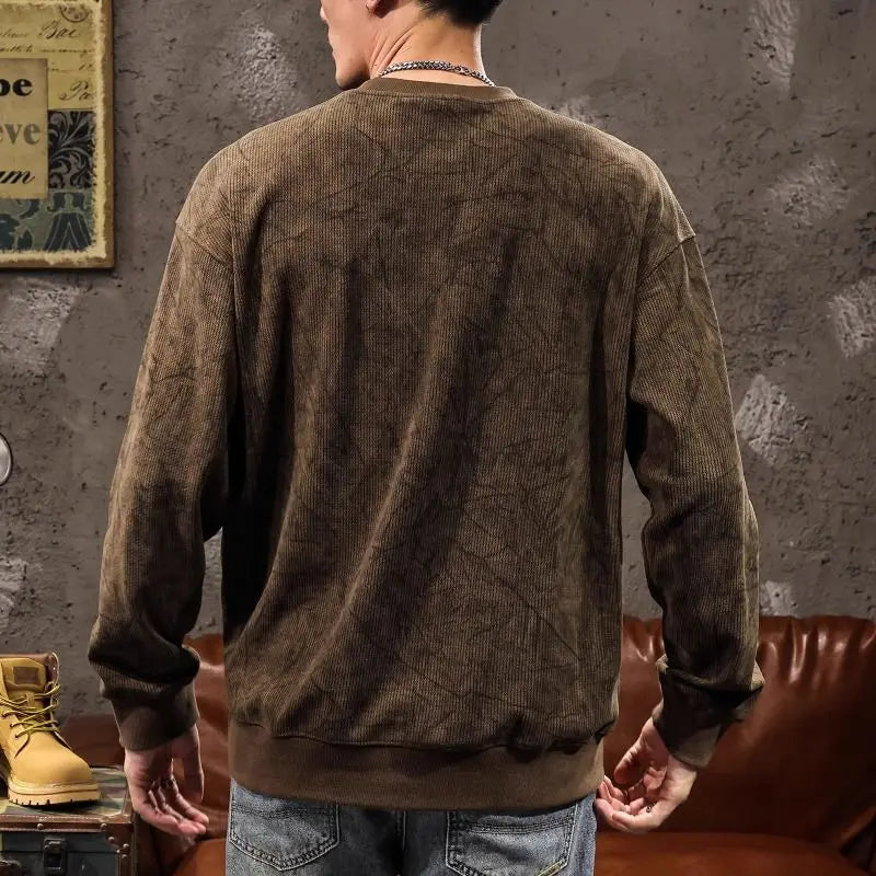 Heren Sweatshirt Vintage Look – Casual Trui met Lange Mouwen