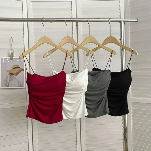 Dames Strak Tanktop met Dunne Bandjes – Basic Zomertop