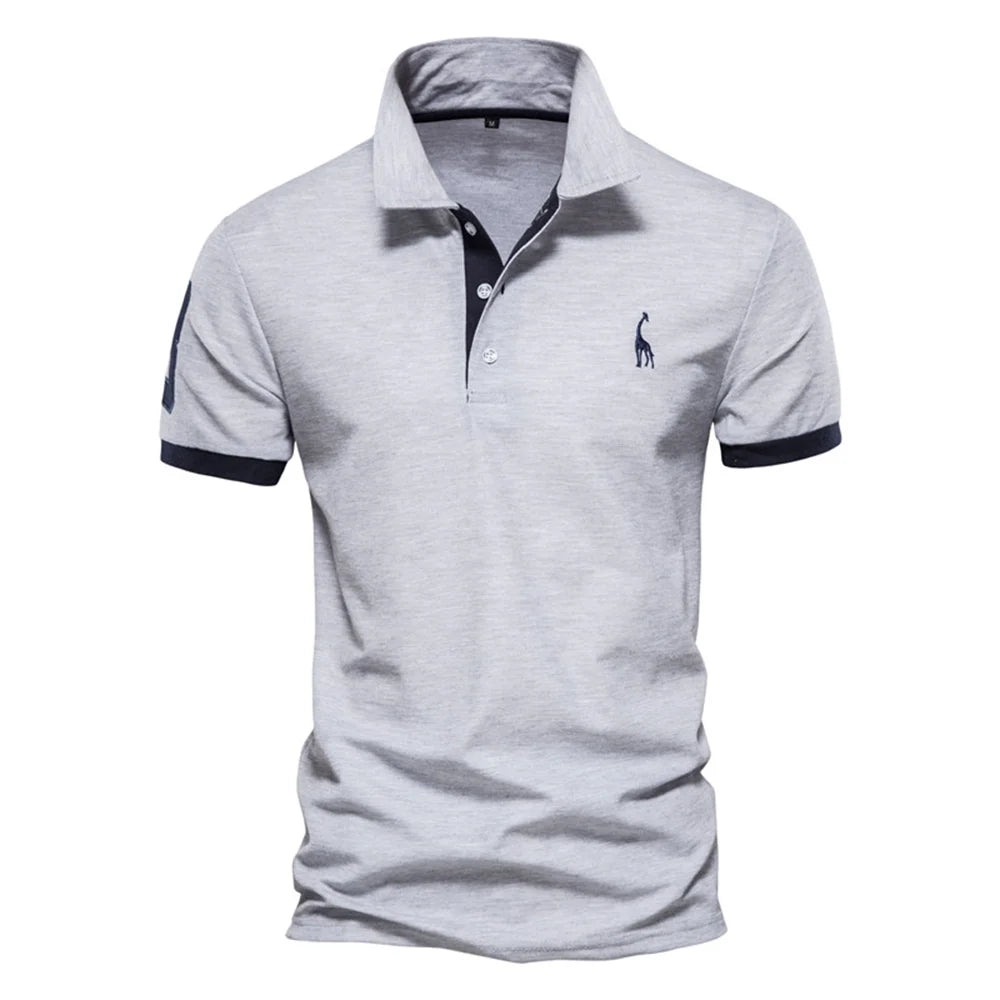 Heren Geborduurd Polo Shirt – Zomer Casual