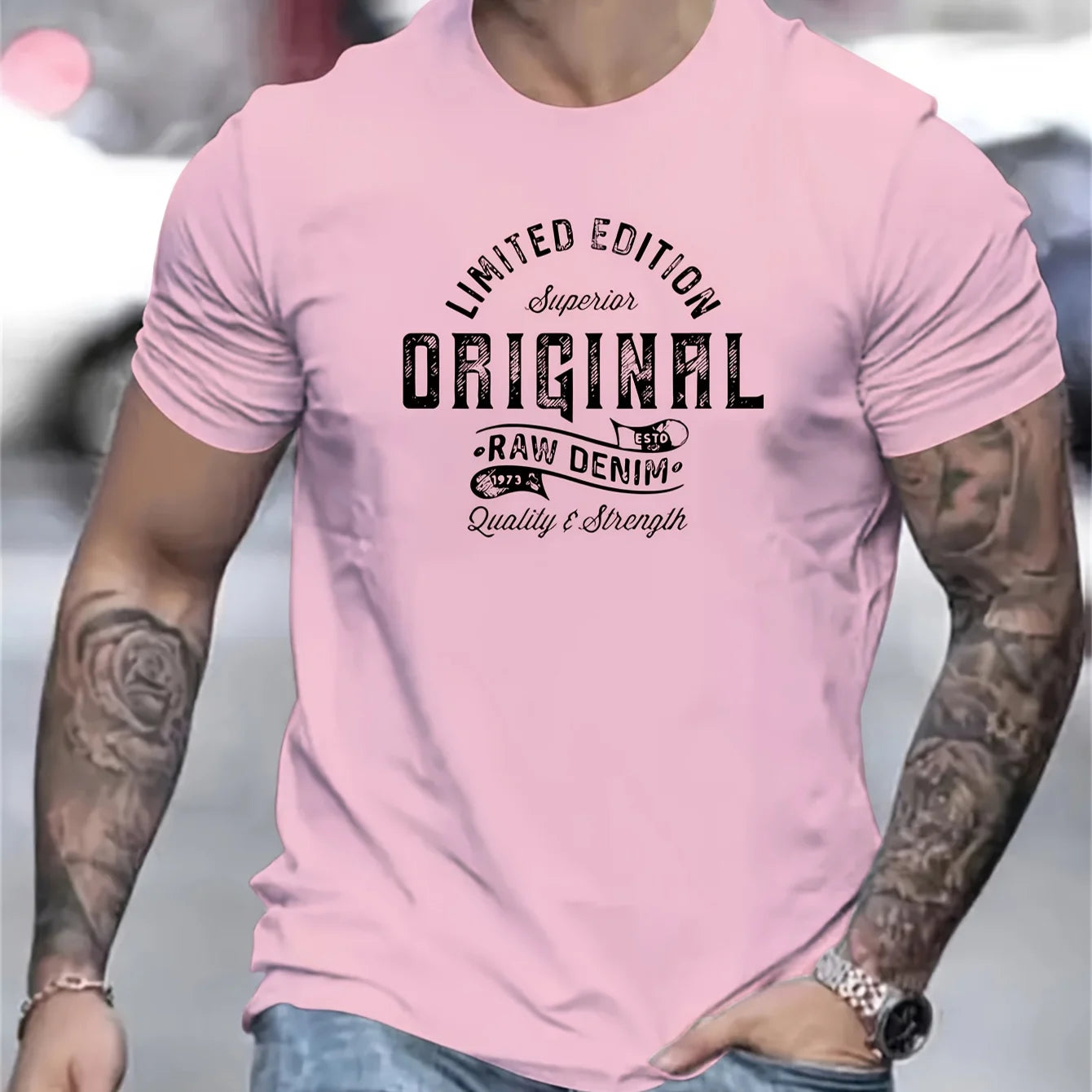 Heren Katoenen T-Shirt met Print – Casual Zomer