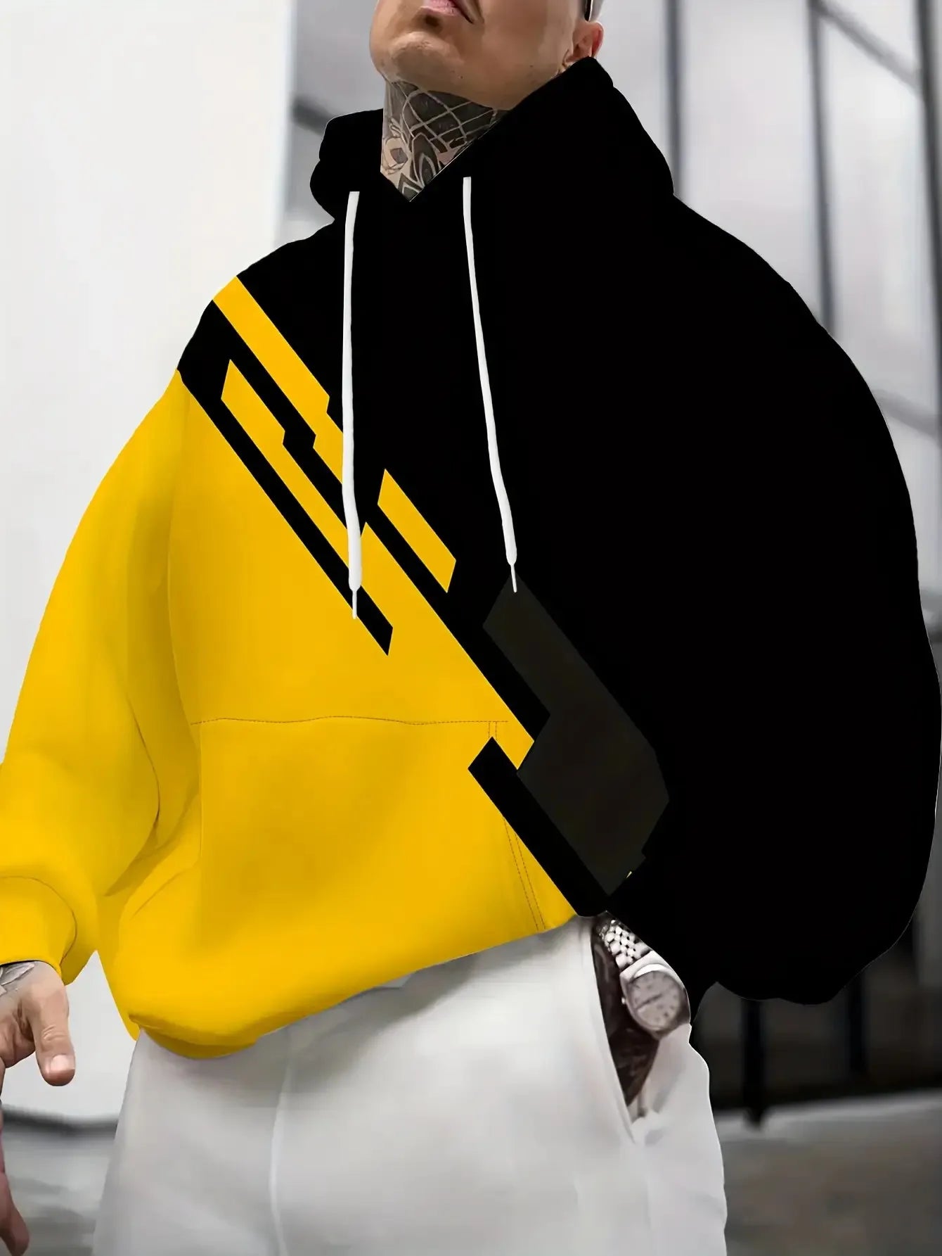 Heren Hoodie Colorblock – Sportieve Casual Look