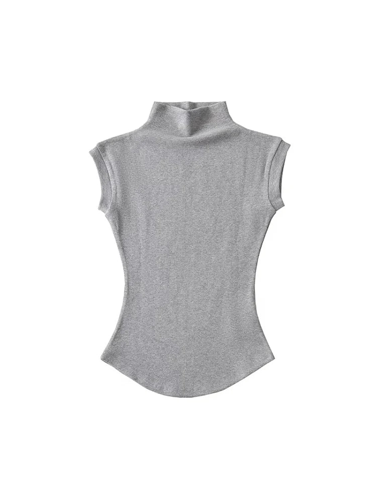 Dames Mouwloze Coltrui Top – Strak & Sexy