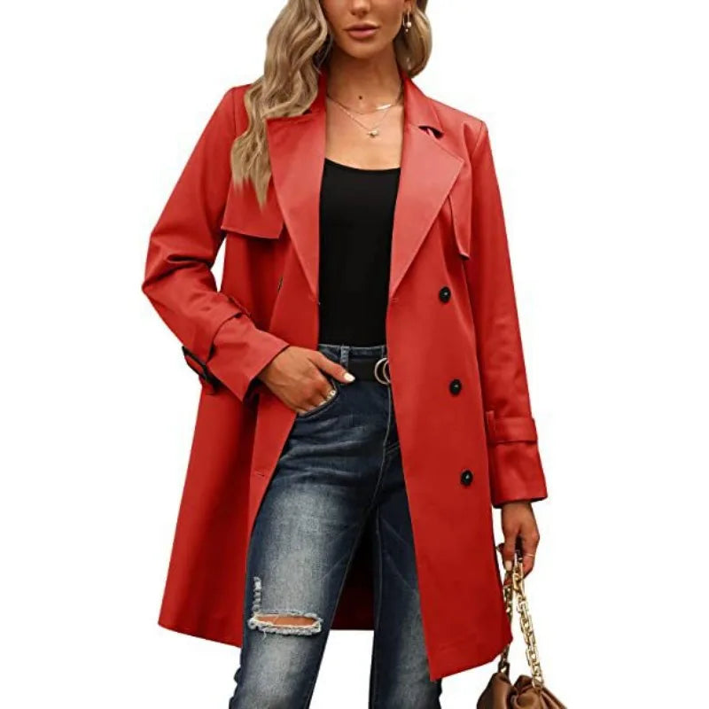 Casual Dames Trenchcoat – Losvallende Stijlvolle Jas | Herfst/Winter