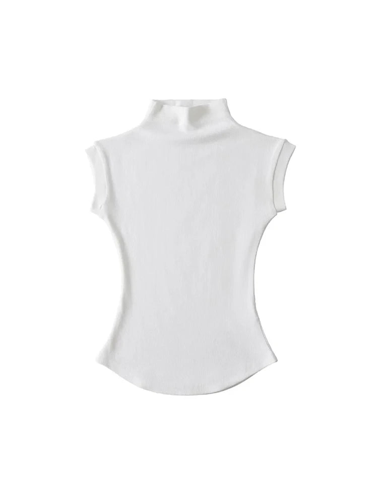 Dames Mouwloze Coltrui Top – Strak & Sexy