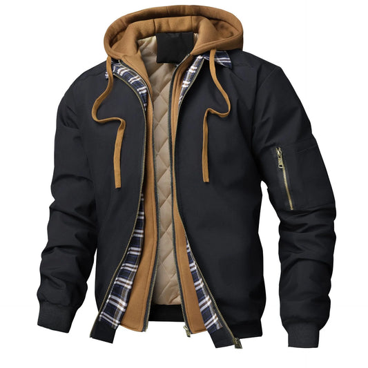 Heren jas met Capuchon – Casual Ruitpatroon