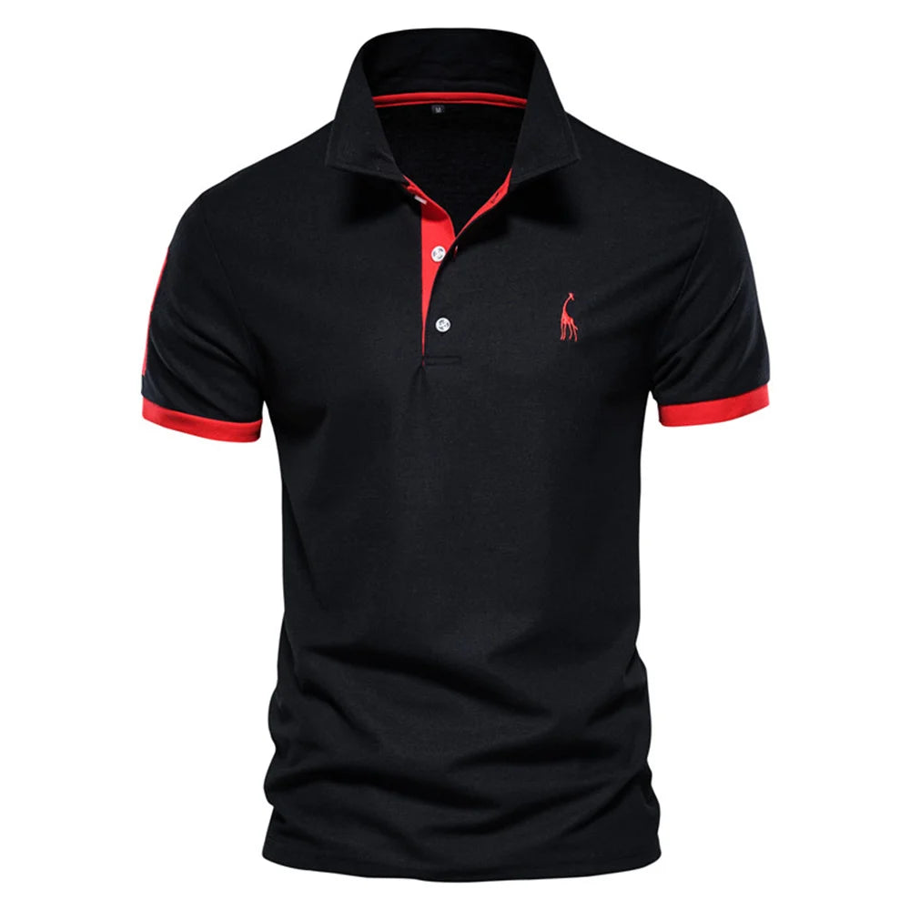 Heren Geborduurd Polo Shirt – Zomer Casual