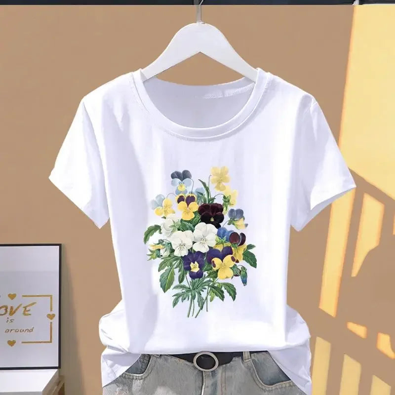 Dames Oversized T-Shirt met Bloemenprint – Casual & Sportief
