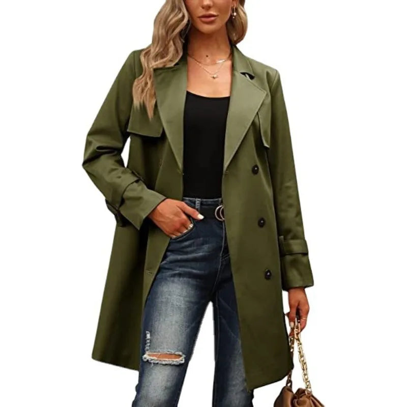 Casual Dames Trenchcoat – Losvallende Stijlvolle Jas | Herfst/Winter