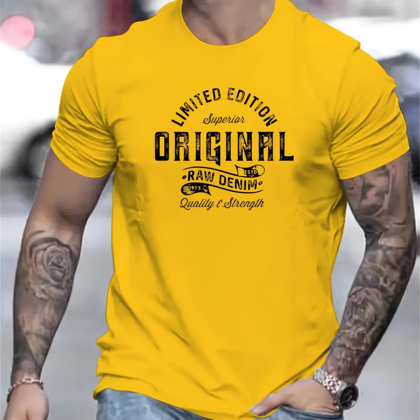 Heren Katoenen T-Shirt met Print – Casual Zomer
